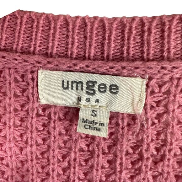 Umgee Sweater Multicolor Striped Oversized S Coastal Beachy Womens Open Knit - Picture 2 of 9